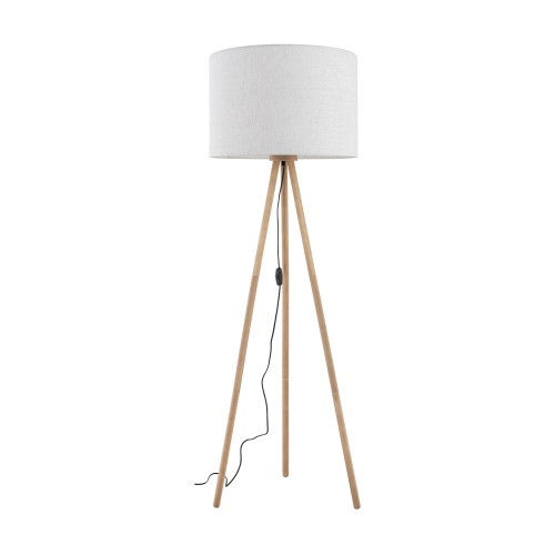 TOKYO NATURE Lampa podłogowa 1 SOSNA POSTARZANA 5284 TK Lighting Sosna, Czarny Len