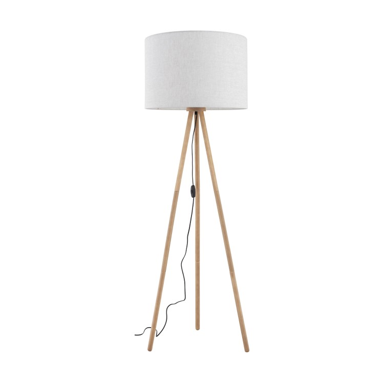 TOKYO NATURE Lampa podłogowa 1 SOSNA POSTARZANA 5284 TK Lighting Sosna, Czarny Len