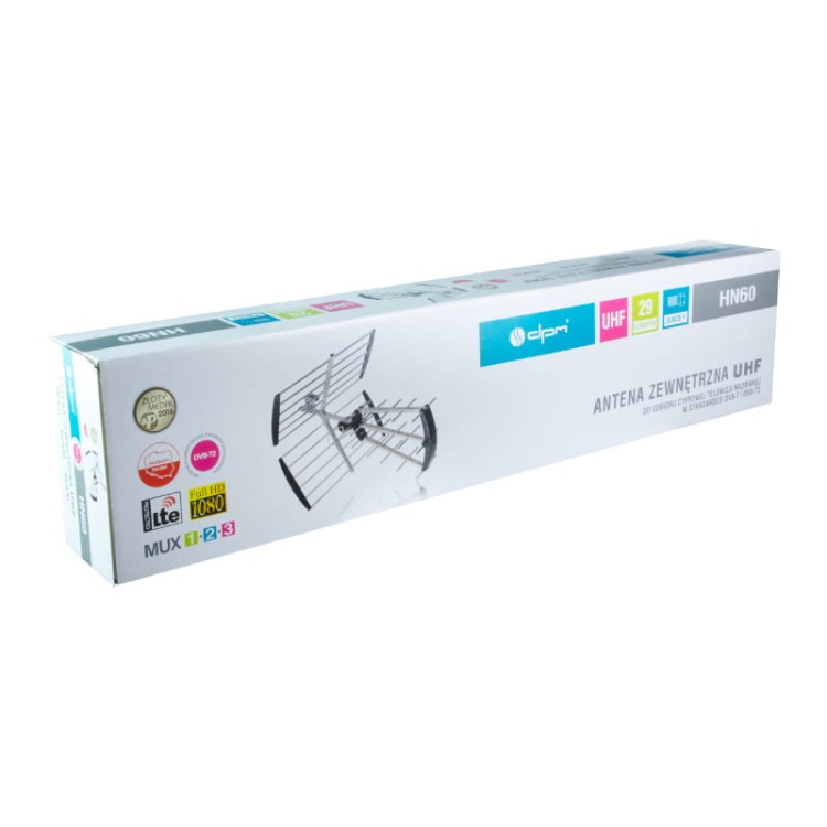 Antena zewnętrzna DVB-T2 16 dBi filtr LTE/4G HN60 DPM DVB-T UHF kierunkowa