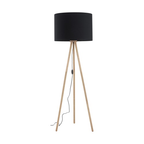 TOKYO BLACK Lampa podłogowa 1 SOSNA POSTARZANA 5286 TK Lighting Sosna, Czarny Czarny