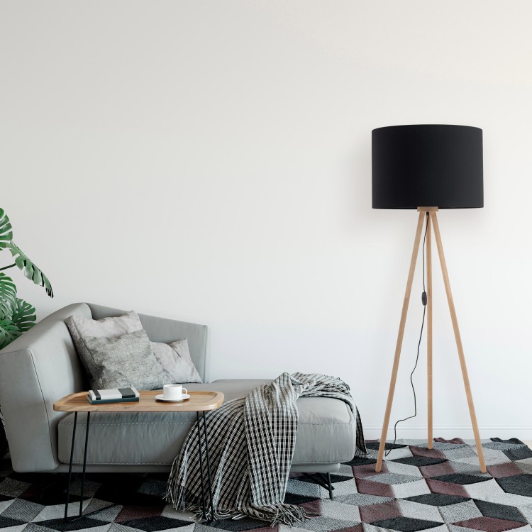 TOKYO BLACK Lampa podłogowa 1 SOSNA POSTARZANA 5286 TK Lighting Sosna, Czarny Czarny