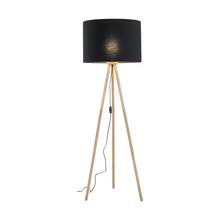 TOKYO BLACK Lampa podłogowa 1 SOSNA POSTARZANA 5286 TK Lighting Sosna, Czarny Czarny