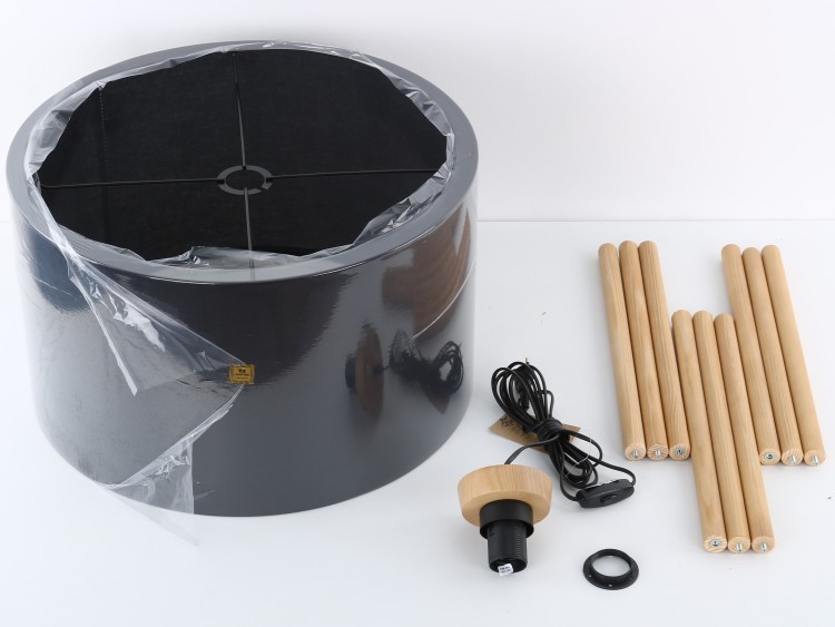TOKYO BLACK Lampa podłogowa 1 SOSNA POSTARZANA 5286 TK Lighting Sosna, Czarny Czarny
