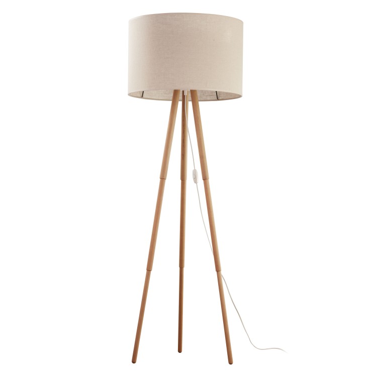 TOKYO Lampa podłogowa 1 SOSNA/LEN 5288 TK Lighting Sosna, Czarny Len