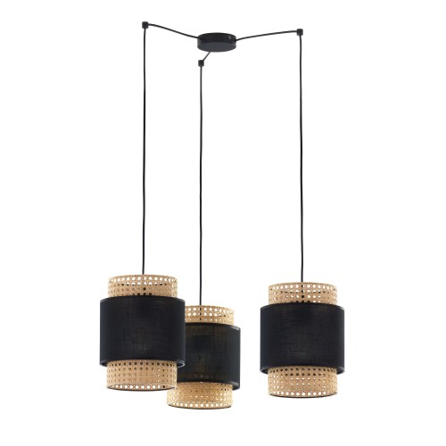 BOHO BLACK Lampa wisząca 3 6549 TK Lighting Czarny Czarny
