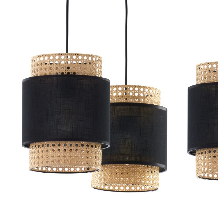 BOHO BLACK Lampa wisząca 3 6549 TK Lighting Czarny Czarny