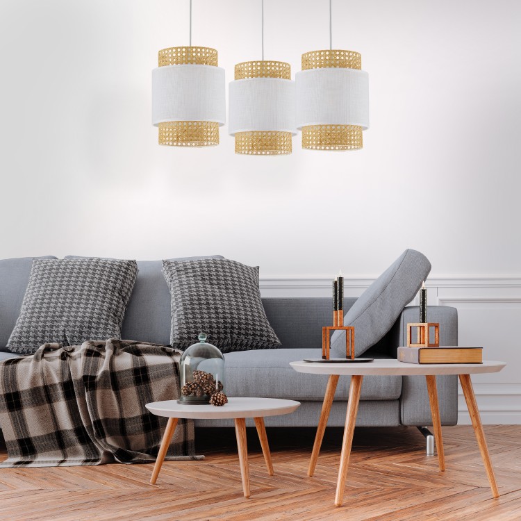 BOHO WHITE Lampa wisząca 3 6537 TK Lighting Biały Biały