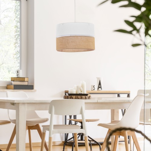 LINOBIANCO Lampa wisząca 3  500 6573 TK Lighting Biały Juta, Biały