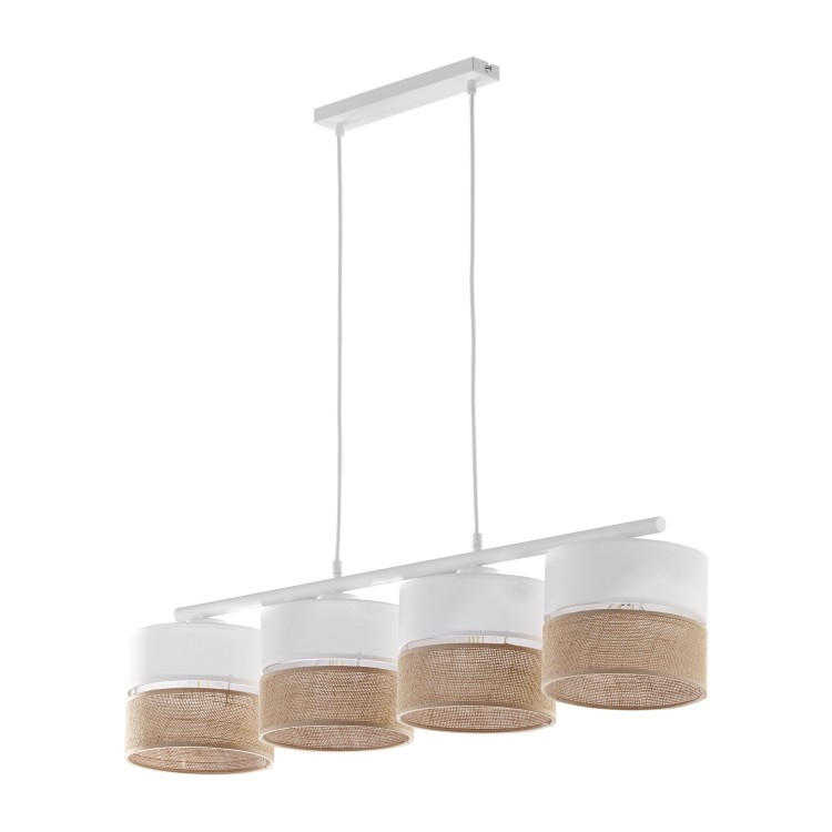 LINOBIANCO Lampa wisząca 4 6576 TK Lighting Biały Juta, Biały