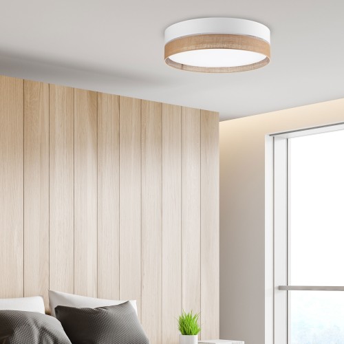 LINOBIANCO Lampa sufitowa 4 6578 TK Lighting Biały Juta, Biały