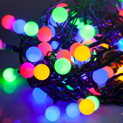 Lampki ogrodowe Girlanda Łańcuch kulki Big Cherry 100x LED RGB do Ogrodu z Żarówkami ZAR0477-1 Rebel Light Dekoracyjny 10m lampki choinkowe świąteczne IP44 Dekoracja sznur zewnętrzne Multikolor