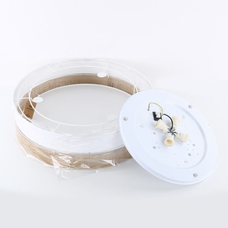 LINOBIANCO Lampa sufitowa 4 6578 TK Lighting Biały Juta, Biały