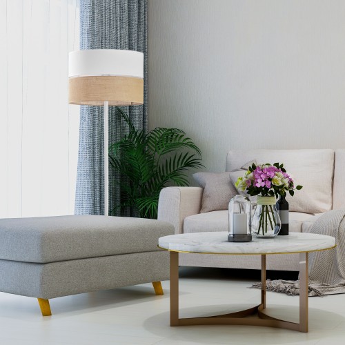 LINOBIANCO Lampa podłogowa 1 5241 TK Lighting Biały Juta, Biały