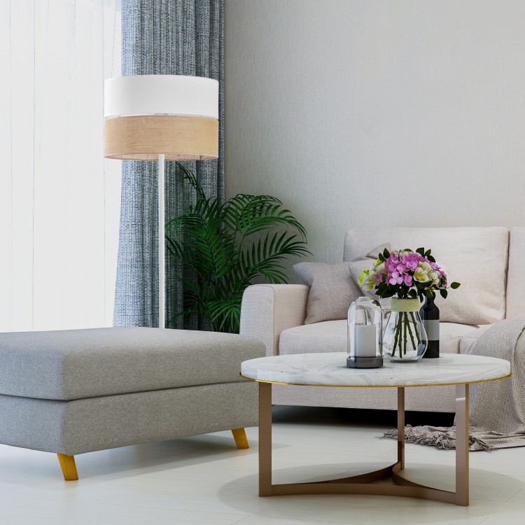 LINOBIANCO Lampa podłogowa 1 5241 TK Lighting Biały Juta, Biały
