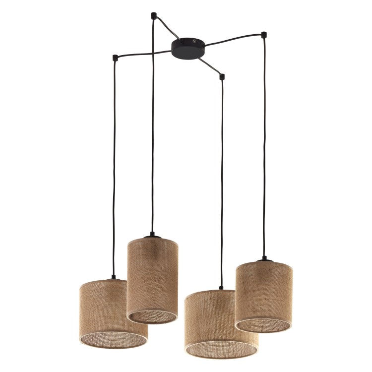JUTA Lampa wisząca 4 6585 TK Lighting Czarny Juta