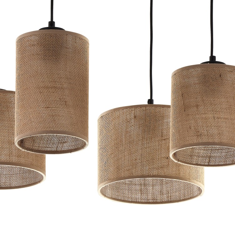 JUTA Lampa wisząca 4 6585 TK Lighting Czarny Juta
