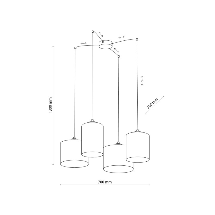 JUTA Lampa wisząca 4 6585 TK Lighting Czarny Juta