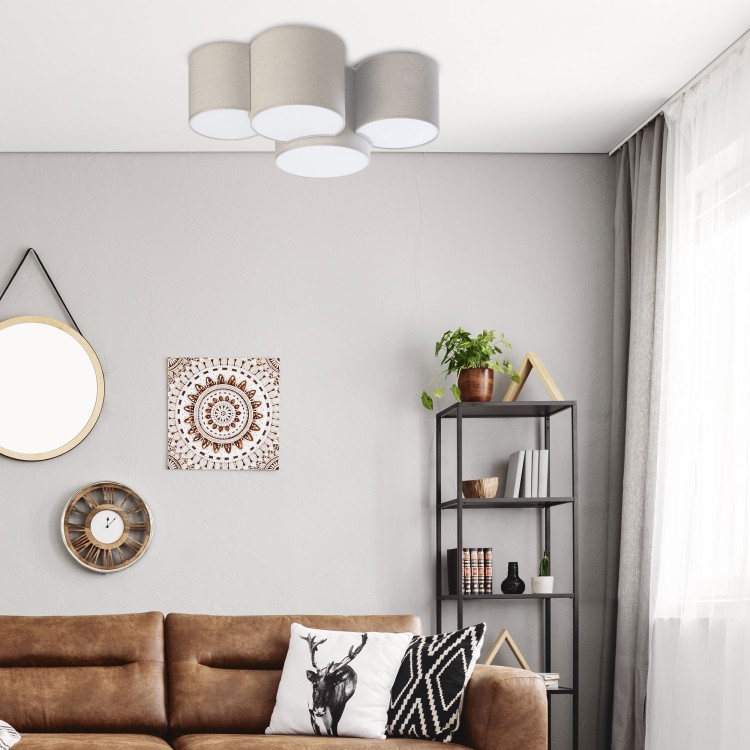 MONA NATURE Lampa sufitowa 4 6592 TK Lighting Biały Len