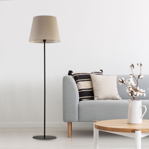 CHICAGO LINEN Lampa podłogowa 1 5151 TK Lighting Czarny Len