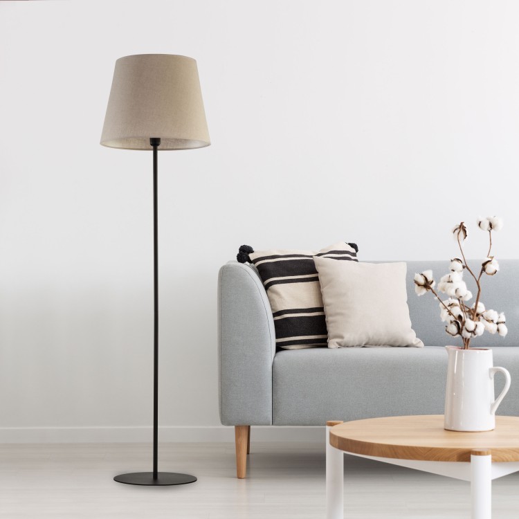 CHICAGO LINEN Lampa podłogowa 1 5151 TK Lighting Czarny Len