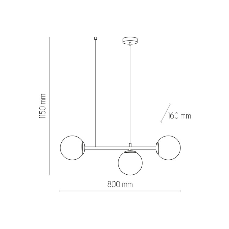 CELESTE Lampa wisząca 3 6218 TK Lighting Czarny Biały