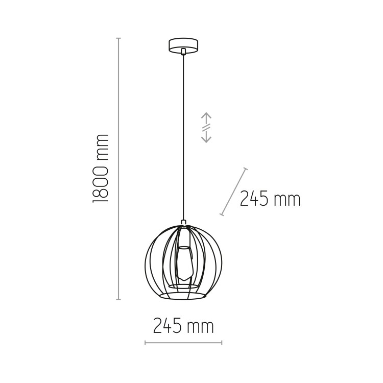 JAULA Lampa wisząca 1 6251 TK Lighting Czarny Złoty, Czarny
