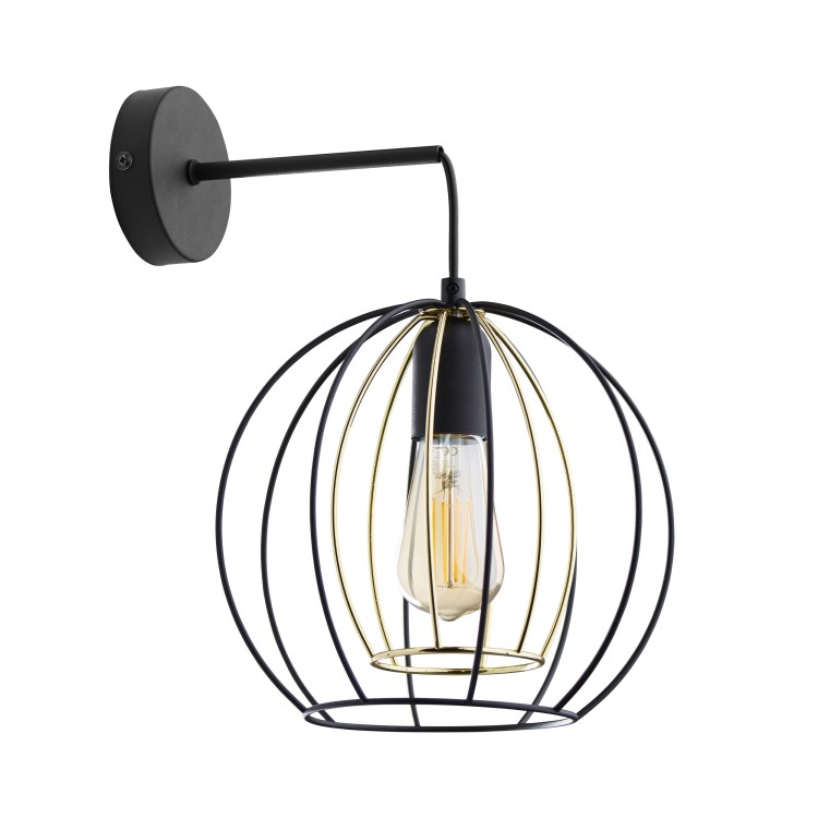 JAULA Kinkiet 1 6250 TK Lighting Czarny Złoty, Czarny