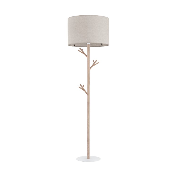 ALBERO LINEN Lampa podłogowa 1 5574 TK Lighting Biały, Sosna Len