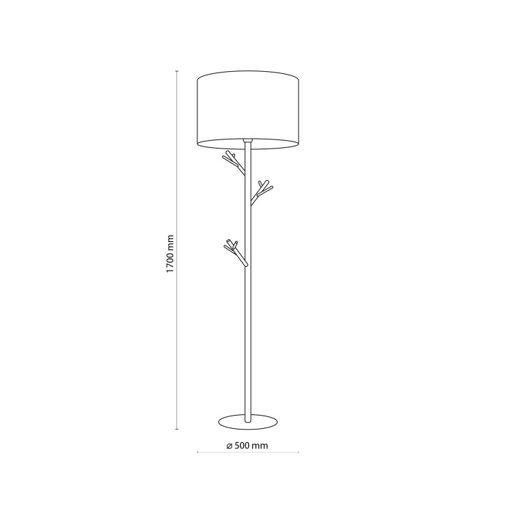 ALBERO LINEN Lampa podłogowa 1 5574 TK Lighting Biały, Sosna Len