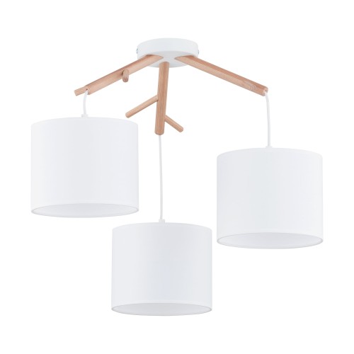 ALBERO WHITE Lampa wisząca 3 6553 TK Lighting Biały, Sosna Biały