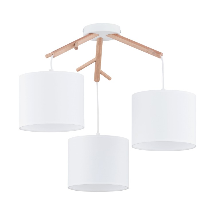 ALBERO WHITE Lampa wisząca 3 6553 TK Lighting Biały, Sosna Biały