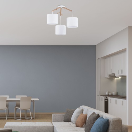 ALBERO WHITE Lampa wisząca 3 6553 TK Lighting Biały, Sosna Biały