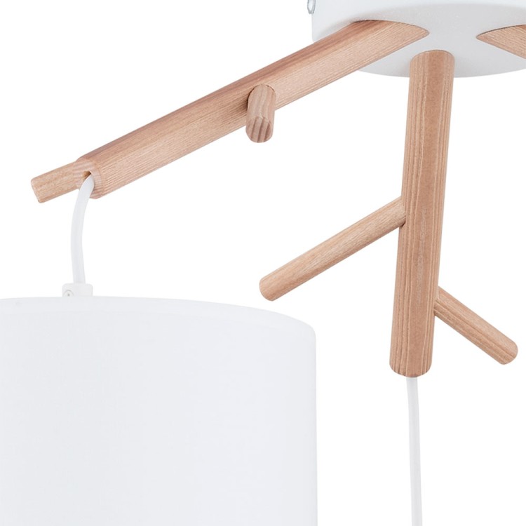 ALBERO WHITE Lampa wisząca 3 6553 TK Lighting Biały, Sosna Biały