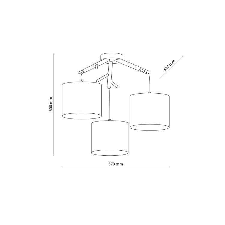ALBERO LINEN Lampa wisząca 3 6556 TK Lighting Biały, Sosna Len