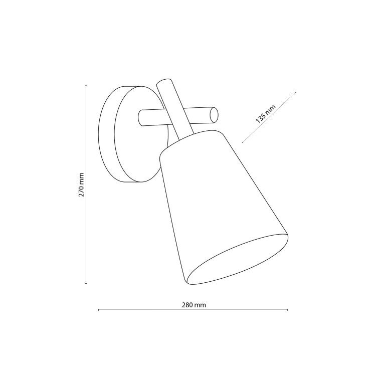 VAIO NATURE Kinkiet 1 573 TK Lighting Sosna, Czarny Len