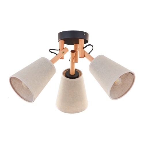 VAIO NATURE Lampa sufitowa 3 574 TK Lighting Sosna, Czarny Len