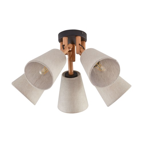 VAIO NATURE Lampa sufitowa 5 575 TK Lighting Sosna, Czarny Len