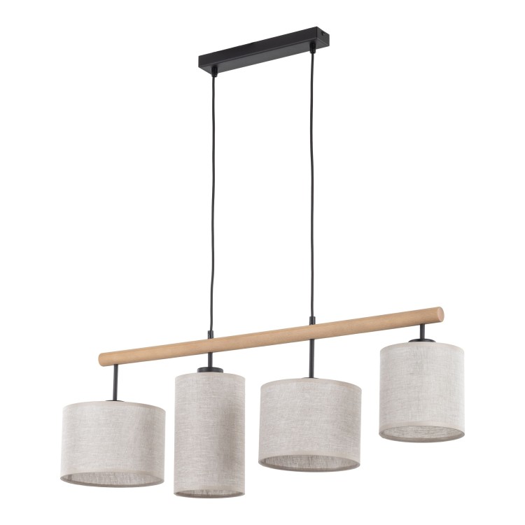 DEVA NATURE Lampa wisząca 4  FSC 100%, SA-COC-006060 6108 TK Lighting Sosna, Czarny Len