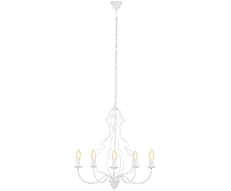 Lampa sufitowa wisząca żyrandol MARGARET V WHITE 6330 NOWODVORSKI Lighting 5xE14 oświetleniowa klasyczna biała biały stal łańcuszek Kuchnia Jadalnia Salon nad wyspę stół Inspiracje Premium