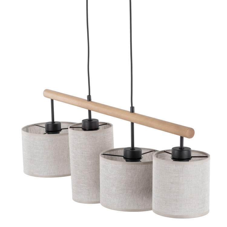 DEVA NATURE Lampa wisząca 4  FSC 100%, SA-COC-006060 6108 TK Lighting Sosna, Czarny Len