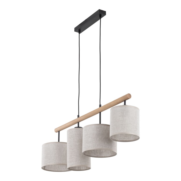 DEVA NATURE Lampa wisząca 4  FSC 100%, SA-COC-006060 6108 TK Lighting Sosna, Czarny Len