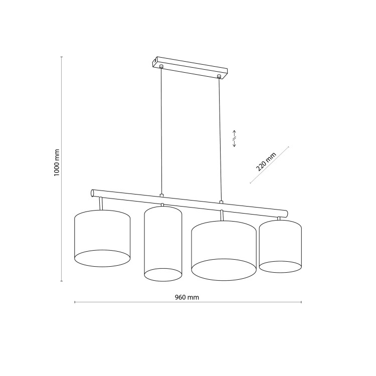 DEVA NATURE Lampa wisząca 4  FSC 100%, SA-COC-006060 6108 TK Lighting Sosna, Czarny Len