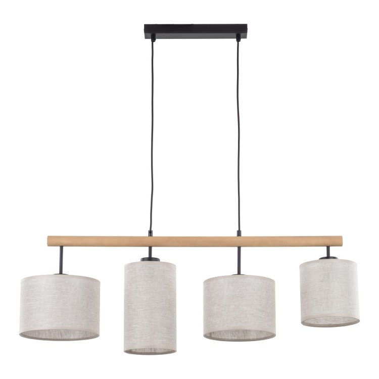 DEVA NATURE Lampa wisząca 4  FSC 100%, SA-COC-006060 6108 TK Lighting Sosna, Czarny Len