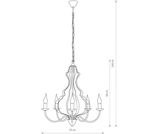 Lampa sufitowa wisząca żyrandol MARGARET V WHITE 6330 NOWODVORSKI Lighting 5xE14 oświetleniowa klasyczna biała biały stal łańcuszek Kuchnia Jadalnia Salon nad wyspę stół Inspiracje Premium