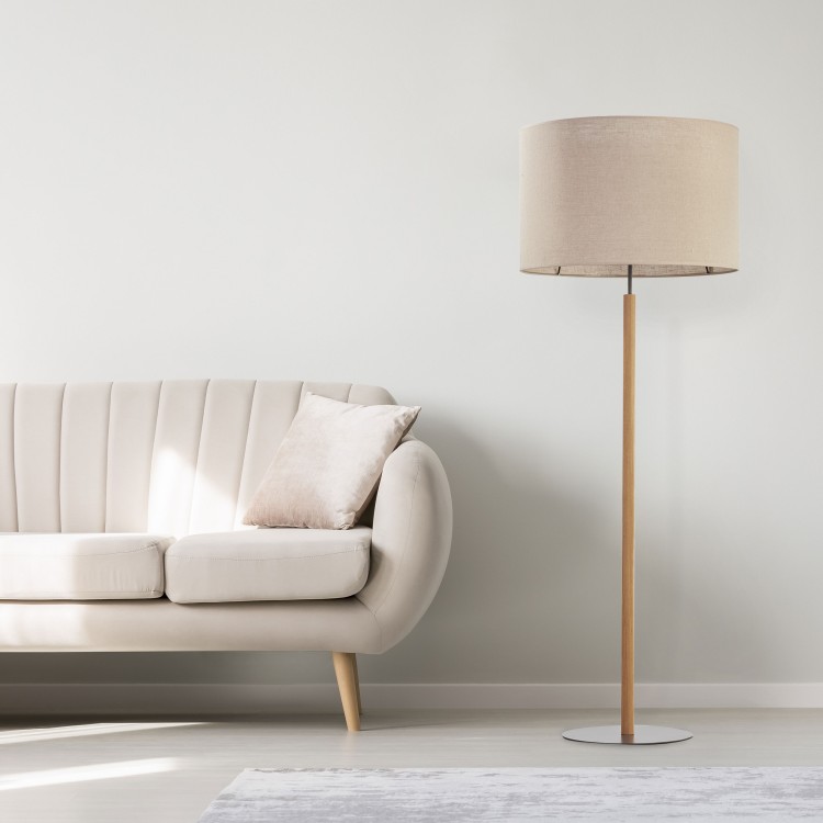 DEVA NATURE Lampa podłogowa 1 5199 TK Lighting Sosna, Czarny Len