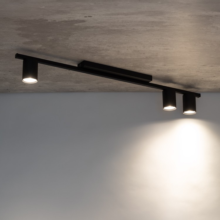LOGAN BLACK Lampa sufitowa 3 4565 TK Lighting Czarny Czarny