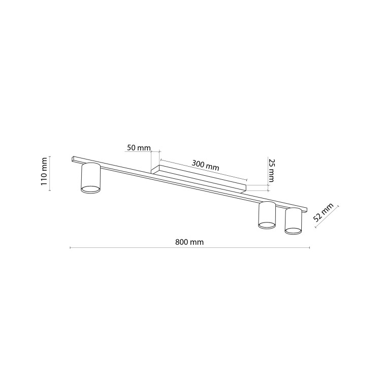 LOGAN BLACK Lampa sufitowa 3 4565 TK Lighting Czarny Czarny