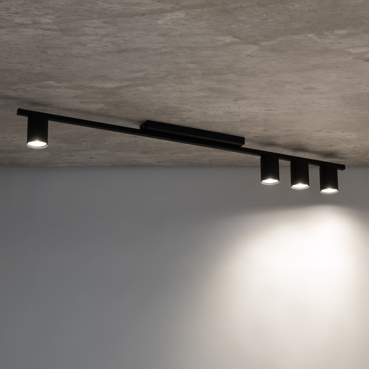 LOGAN BLACK Lampa sufitowa 4 4566 TK Lighting Czarny Czarny