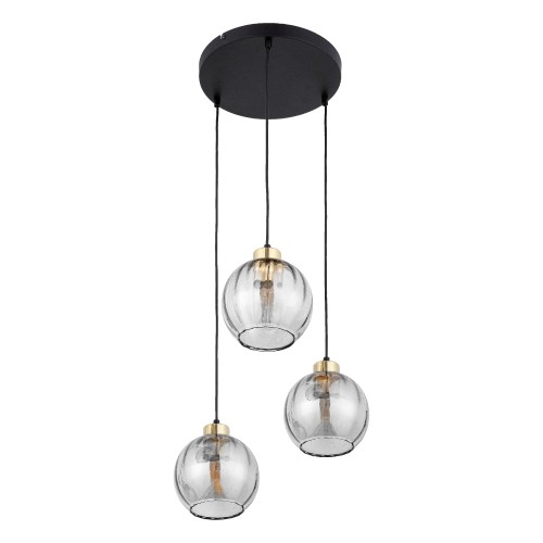 DEVI TRANSPARENT Lampa wisząca 3 Koło 4579 TK Lighting Złoty, Czarny Transparentny