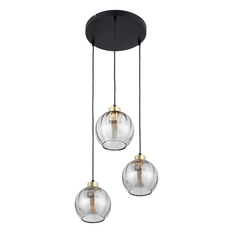 DEVI TRANSPARENT Lampa wisząca 3 Koło 4579 TK Lighting Złoty, Czarny Transparentny
